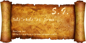 Sárközi Irma névjegykártya